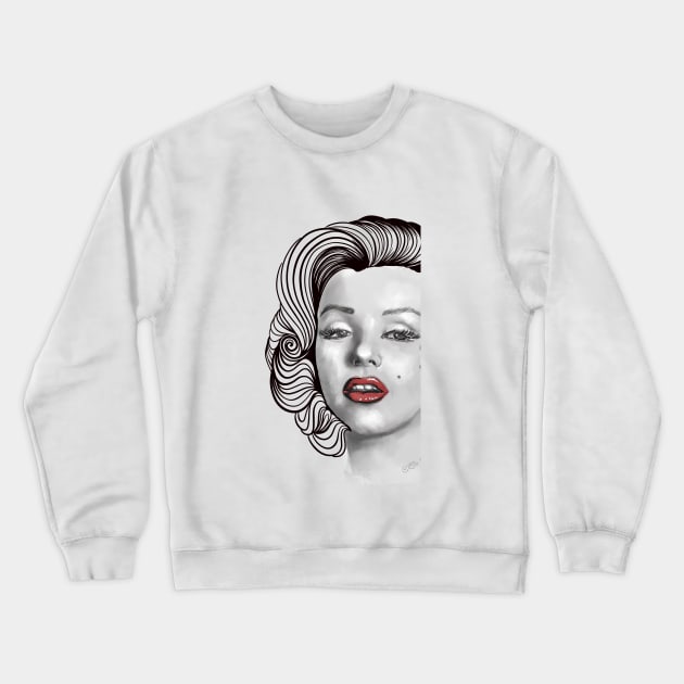 Black and Red Marilyn Crewneck Sweatshirt by Toni Tees